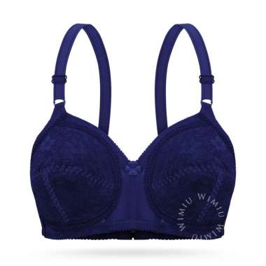 Wimiu BH Bra Wanita Cup C D Jumbo Tanpa Busa Tanpa Kawat Bra Beha Motif Depan Brukat Beha Be Ha Besa