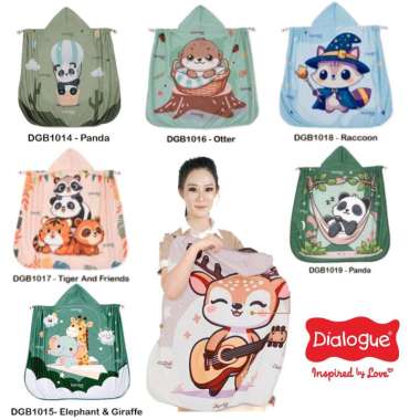Dialogue Baby Blanket On The Go 6in1 Position - Selimut Bayi Panda Ballon