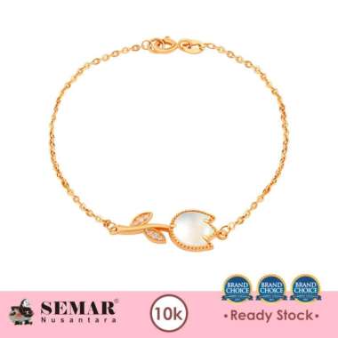 Gelang Emas Tulip Silentia Collections Gold 10K Semar Nusantara, Warna Putih