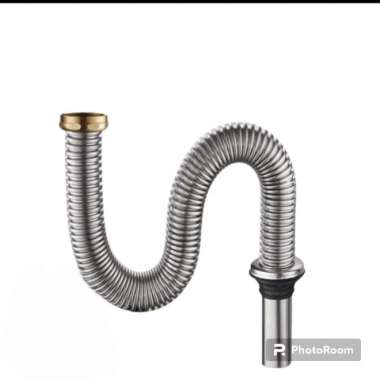 selang afur wastafel stainless bak cuci piring set 80 cm 1 1/2 inch + afur stainless set 47 selang s