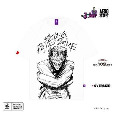Aerostreet T Shirt Oversize The Joker Laugh Putih Kaos FBDAA S