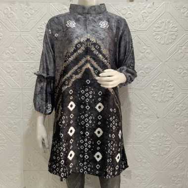 Atasan jumputan palembang / Batik Jumputan palembang - Biru, S L Abu