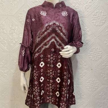 Atasan jumputan palembang / Batik Jumputan palembang - Biru, S XL Maroon