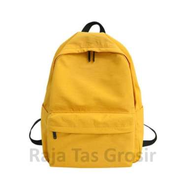 Tas Ransel Polos Tas Sekolah Remaja Perempuan SMP SMA Kuliah uk Sedang - Hitam Kuning