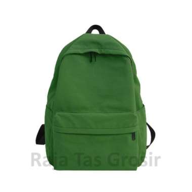 Tas Ransel Polos Tas Sekolah Remaja Perempuan SMP SMA Kuliah uk Sedang - Hitam Hijau Army