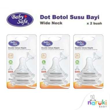 Baby Safe Nipple Wideneck S M L XL Baby Safe Wide Neck isi 2 pcs M