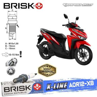 Busi Brisk X-Line tipe AOR12-X8 Honda Vario Esp 150 / 125