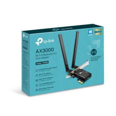 TP-LINK Archer TX55E AX3000 Wi-Fi 6 Bluetooth 5.2 PCIe Adapter TPLink