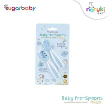 Sugar Baby Pre Spoon 2 Stages Sendok Belajar Bayi BPA FREE Training Spoon Peralatan Makan MPASI Bayi