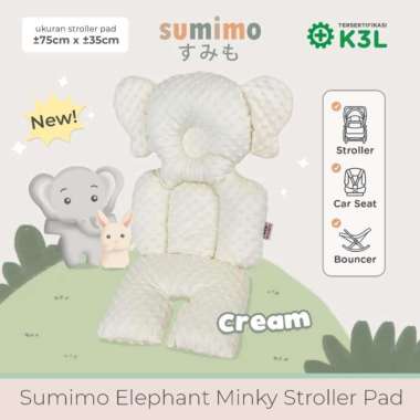 Sumimo Elephant Minky Stroller Pad Alas Stroller Bayi Mint