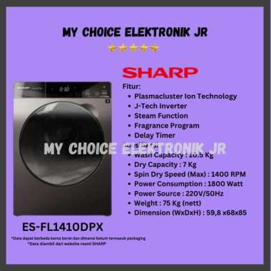 SHARP Mesin Cuci Front Loading ES-FL1410DPX