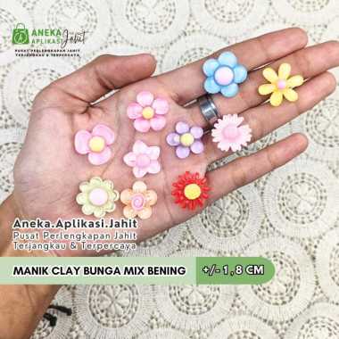 10 PCS MANIK CLAY BUNGA BENING MIX / MANIK TEMPEL DIY