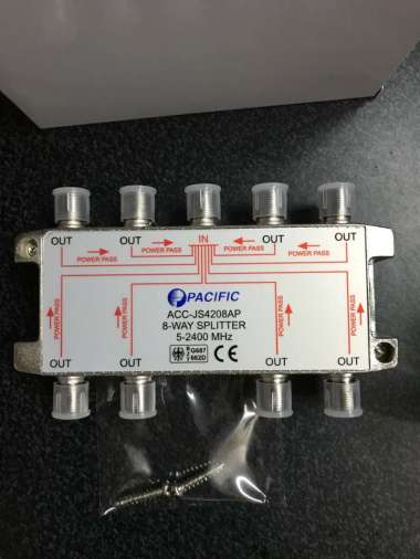 Pacific Splitter 8 Way Range Frequency 5 - 2400Mhz Multicolor