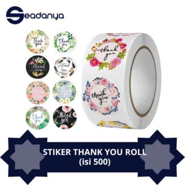 STICKER THANK YOU ROLL (isi 500) stiker terimakasih