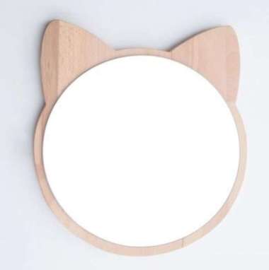 Dekorasi Cermin Cat Kucing Akrilik Kayu Mirror Dinding Kids Baby Room 40x44,5 cm