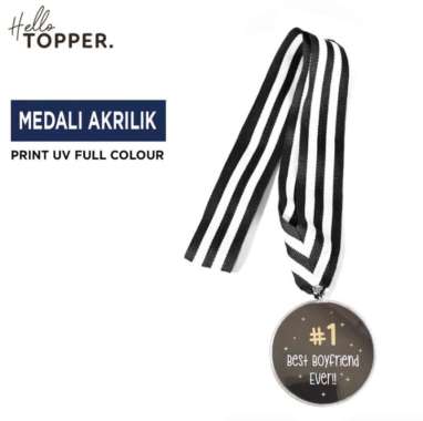 Custom Medali Akrilik Print UV Ukuran 7 x 7 Cm Acrylic 1 sisi