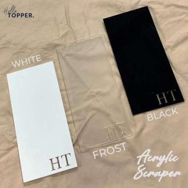 Acrylic Scrapper Kue dengan Inisial Bening 20x9