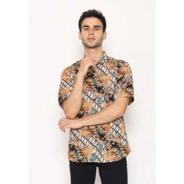 AMK Kemeja Pria Batik Lengan Pendek SHB Elang S/s Coklat M