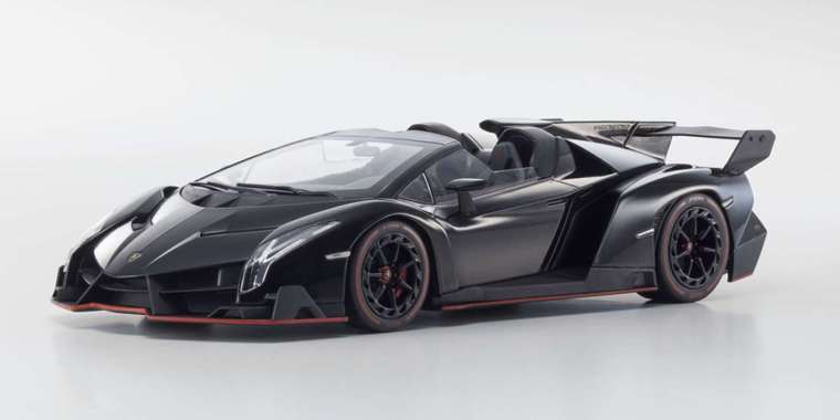 1/18 KYOSHO LAMBORGHINI VENENO ROADSTER BLACK RED LINE