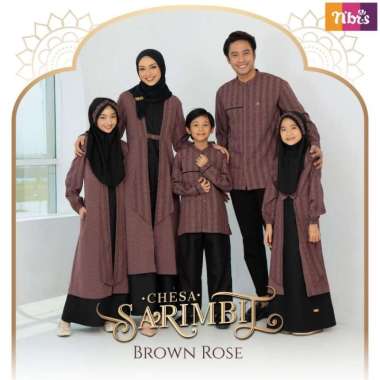 Sarimbit Nibras Terbaru 2023 Chesa Brown Rose P.0-P.1/L.0-L.2 Gamis