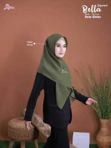 Kerudung segi empat abika bella square all size Army