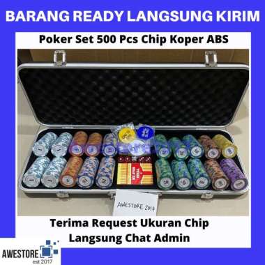 Poker Chip Set 500 pcs Coin Koin Set Texas Holdem Board Game Playing Card MB Permainan Kartu Asah IQ