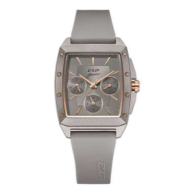 Jam Tangan Wanita Expedition Glamour E 6636 BF RRGGRAL Ladies Grey Dial Grey Rubber Strap