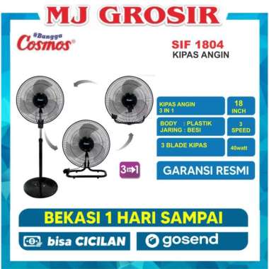 PROMO KIPAS ANGIN STAND FAN COSMOS SIF 1804 S KIPAS ANGIN BERDIRI packing bubble