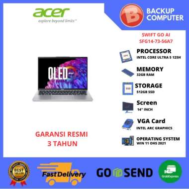 LAPTOP ACER SWIFT GO AI SFG14-73-56A7 INTEL CORE ULTRA 5 125H 32GB RAM