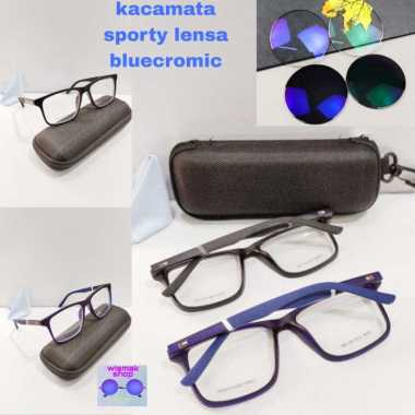 Kacamata frame sporty TH lensa photocromic bluecromic bluecromic antiradiasi lensa antiradiasi biru