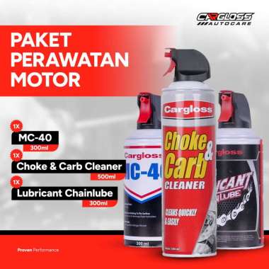 Paket Perawatan Motor Chain Lube 300 ML, MC-40 300 ML dan Choke And Carb 500 ML