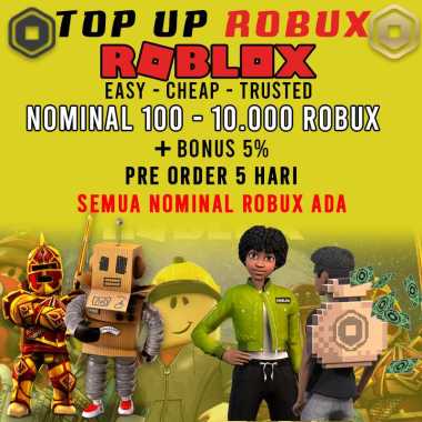 ROBUX ROBLOX MURAH + BONUS !! VARIAN 100-10.000 VIA GAMEPASS Vocher 400