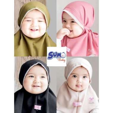 Kerudung Bayi Jilbab Hijab Anak Bayi Perempuan Bergo Instant Termurah Biru Wardah