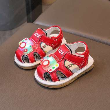 SB Sepatu sandal Car Led usia Anak Bayi Perempuan Laki Laki Bunyi Cit Cit 6 bulan-2 Tahun Anti Slip 