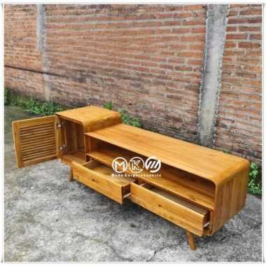 Meja tv minimalis modern terbaru kayu jati FINISHING