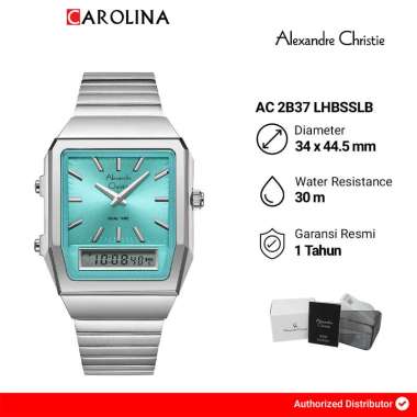 Jam Tangan Wanita Alexandre Christie AC 2B37 LHBSSLB Turquoise Digital Analog Dial Stainless Steel S