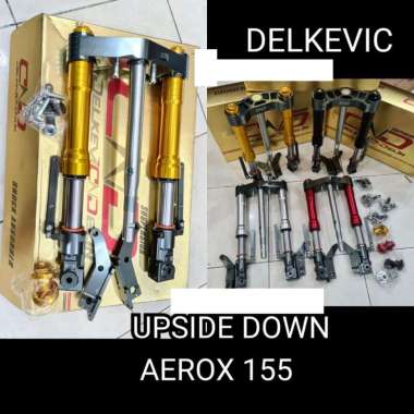 Upsidedown aerox Delkevic DND usd double disc shock depan yamaha aerox 155