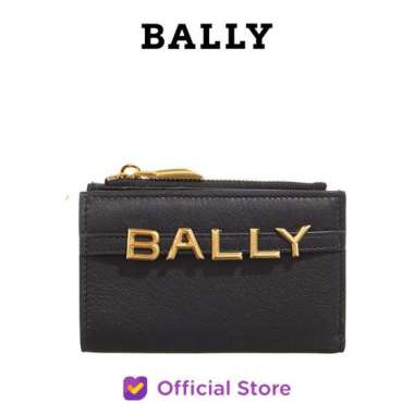 BALLY Logo Compact Wallet - Dompet Wanita - Black