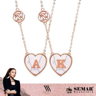 Nikita Willy Gold Kalung Emas Renaissance Vasari Love White Marble - Necklace 17K Semar Nusantara, H