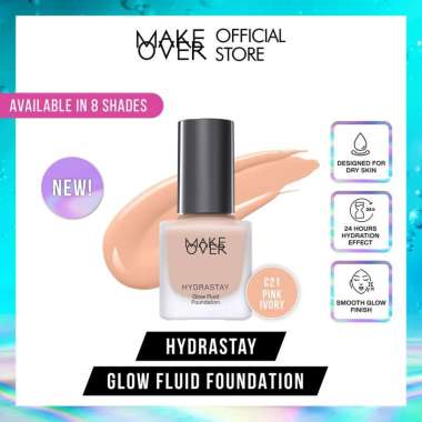 MAKE OVER Hydrastay Glow Fluid Foundation -Foundation Full Coverage untuk kulit kering C21