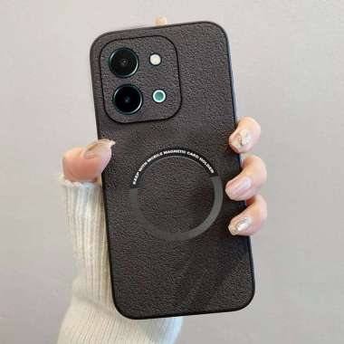 Softcase Vivo Y28 Luxury Magsafe Leather Magnetic Vivo Y28 Hitam