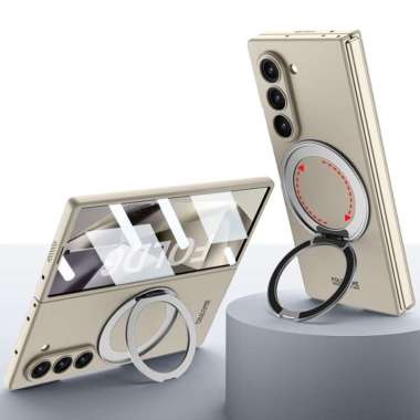 Case Samsung Galaxy Z Fold 6 Fold6 GKK Ultra Thin PC Ring Magsafe Magnetic Rotating Stand Screen Cov