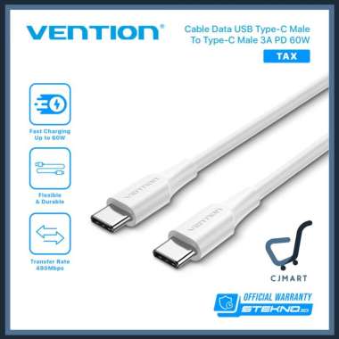 Vention Kabel USB Type C Male to C Male 3A PD 60W Original Quality 1 Meter