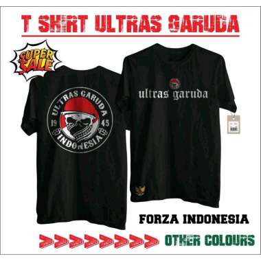 Kaos Ultras Garuda Fans Timnas Indonesia hitam putih merah hitam M
