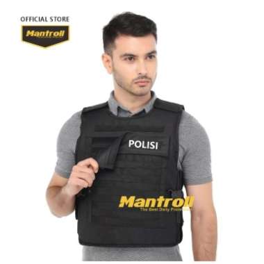 Mantroll Rompi Bordir Polisi Brimob Satpam Scurity Tebal Polisi Hitam