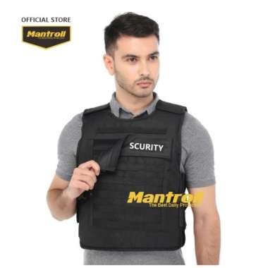 Mantroll Rompi Bordir Polisi Brimob Satpam Scurity Tebal Security Hitam