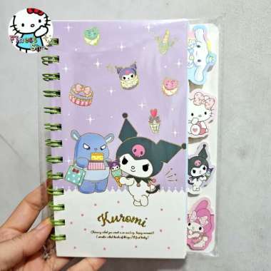 Buku Ring Spiral A5 Cinnamoroll Kuromi Pembatas Buku Notebook Sekolah Kuromi