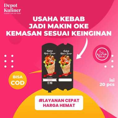 Cetak Kemasan Kebab Custom (request design) Kertas Kebab Kotak Kebab minimal order 2000 lembar (100b