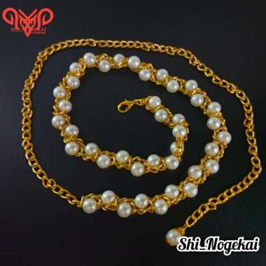 RANTAI FASHION BELT DRESS WANITA IKAT PINGGANG WANITA RANTAI MOTIF R_03gold/hitam