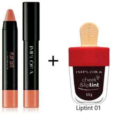 (LIKE STORE) MURAH - PAKET Ombre implora lip crayon playdate + liptint vampire blood